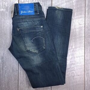 G-Star Raw Low Tapered Jeans Womens 25x32 Blue Track Aged Urban Denim